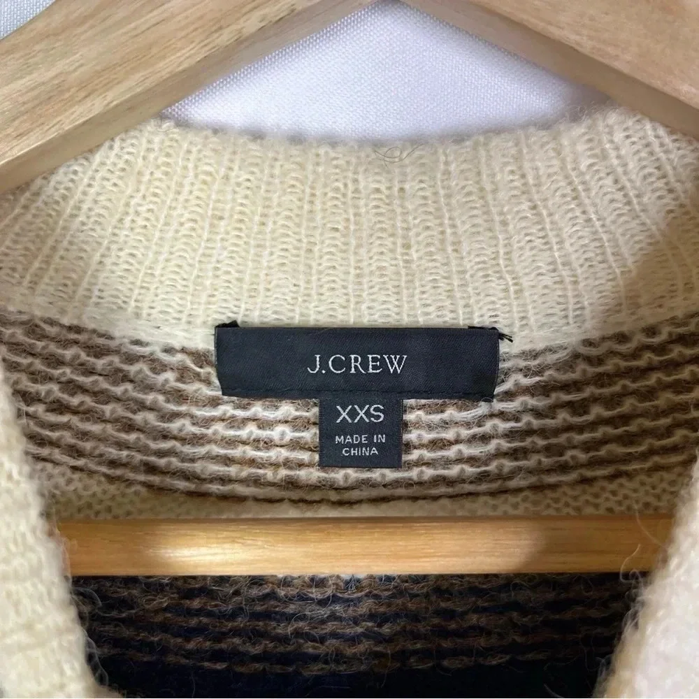 J. Crew Off White Fair Isle Yoke Puff Sleeve Sweater XXS